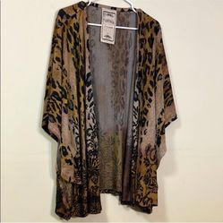 Mint condition Vintage Concept Animal Print Kimono Cardigan Size S (Fits L sizes, Too)