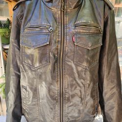 Levi's Men's Faux Leather Sherpa Aviator Bomber Jacket