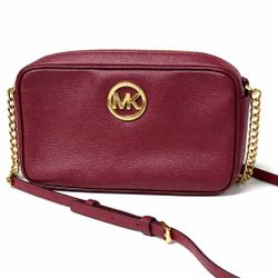 Michael Kors Fulton Crossbody Bag Melton Burgundy Leather MK Logo