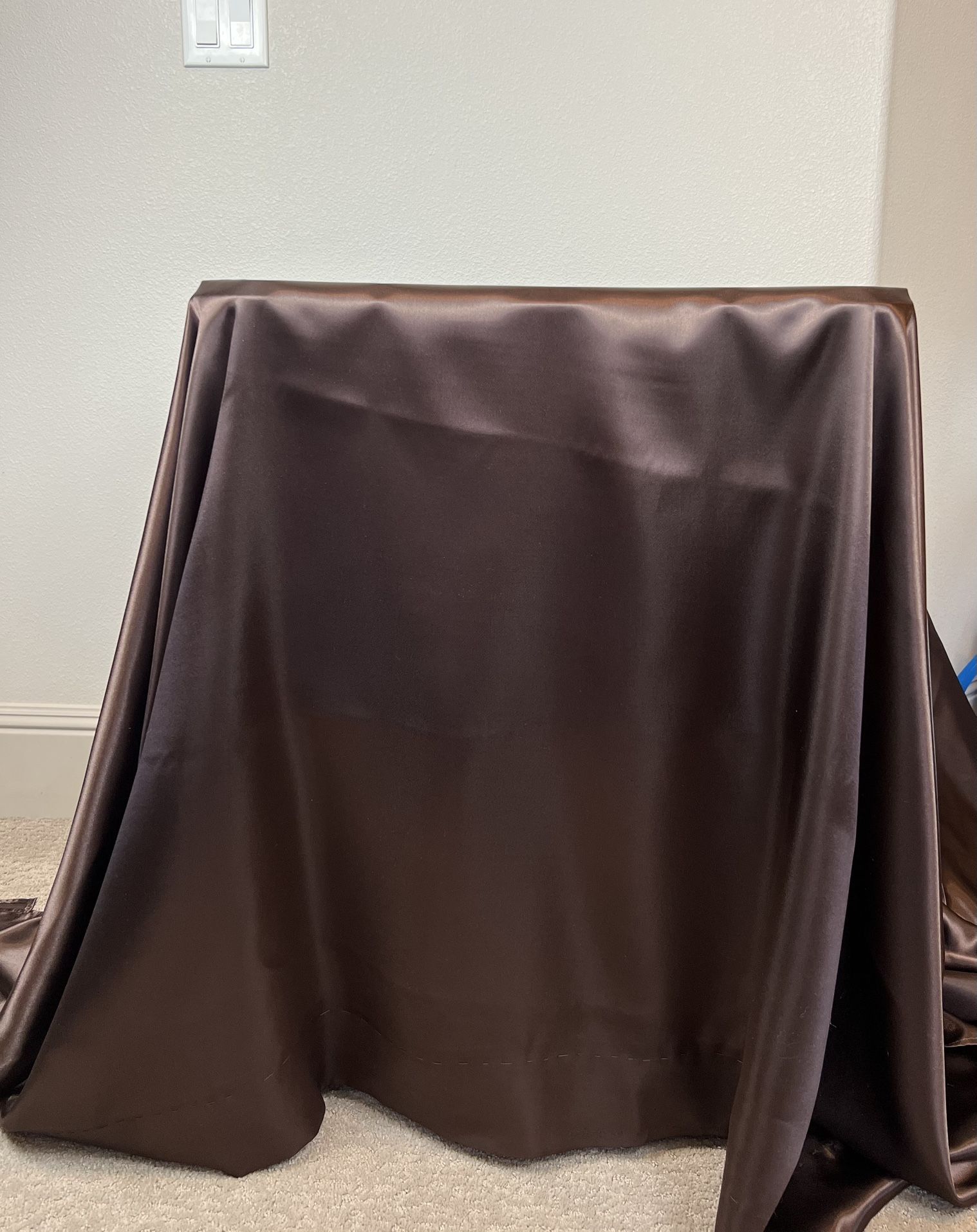 1 Brown Satin Curtain
