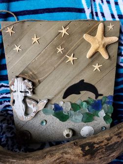 Hand made real shells and sea glass