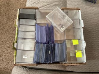 125 Top Loaders + many hard plastic boxes for sports cards, MTG, Pokémon cards,etc NO CARDS INCLUDED