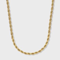 Gold Rope Chain 4mm 18k Gold Filled/Bonded (18”)