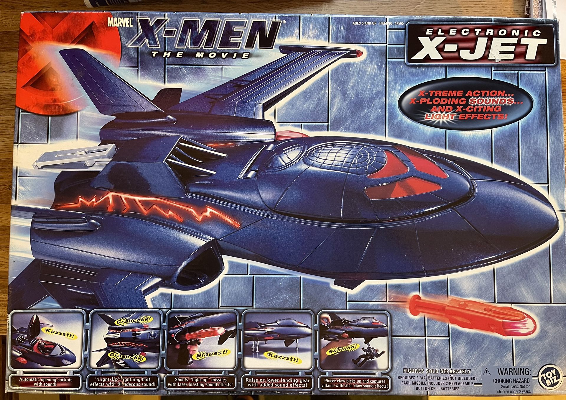 Vintage X-Men The Movie Electronic X-Jet  Blackbird 2000 
