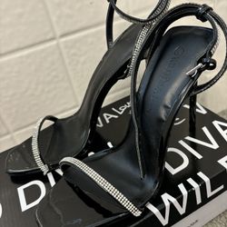 Black Rhinestone Heels