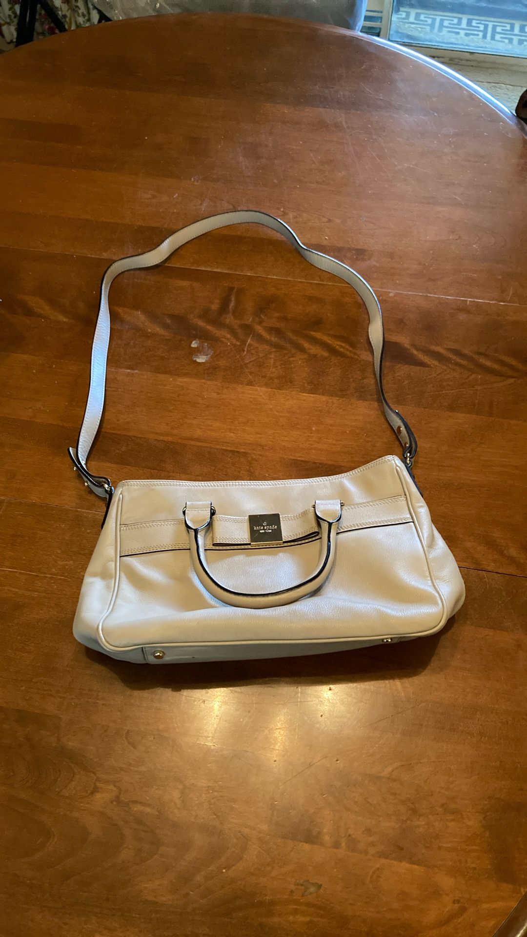 Kate Spade 13 Wide 10 Tall Leather Beige Purse