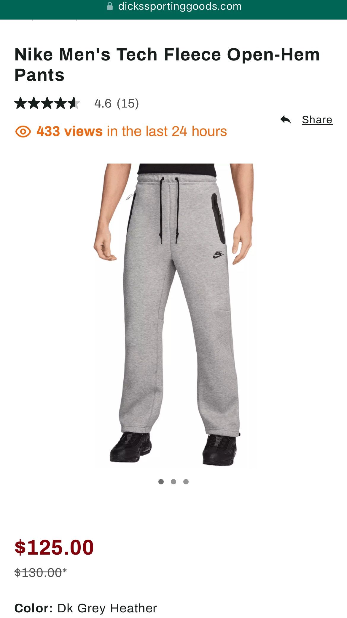 Nike Men's Tech Fleece Open Hem Pants