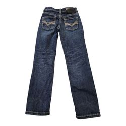 Rock & Roll Denim Jeans Boy SZ 8R Dark Vintage Ladder Stitch Bootcut Slim Pant