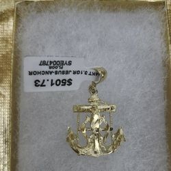 Pendant With Anchor And Jesus 14k 3.1g