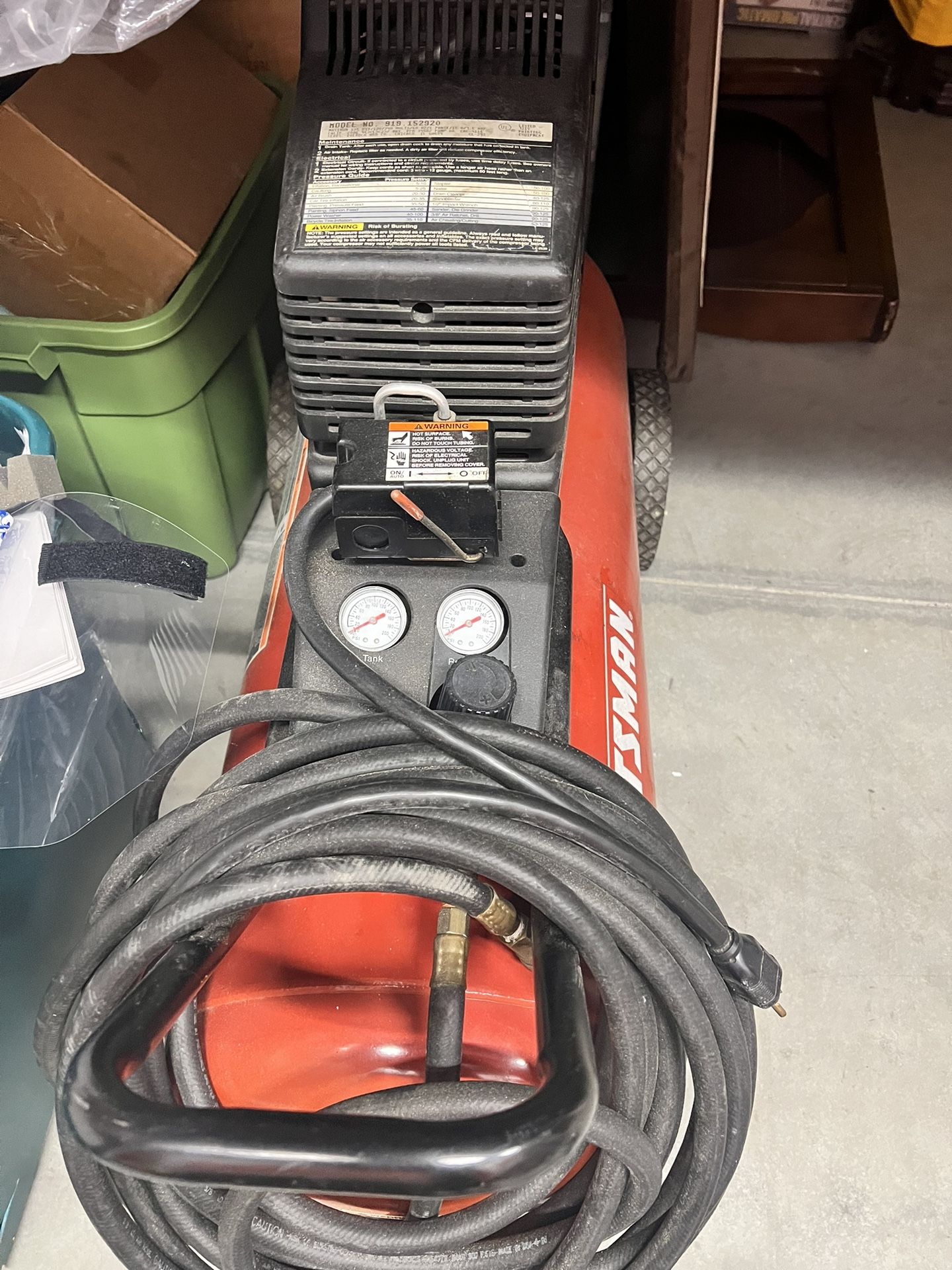 Craftsman Air Compressor, 4hp, 25 Gallon, Oil Free
