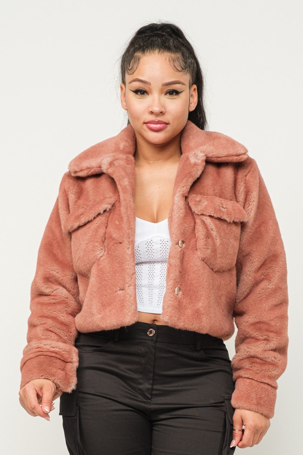 Hera Collection Women's Teddy Jacket in Warm Brown