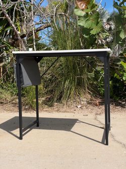 Small Desk With Side Storage Pocket