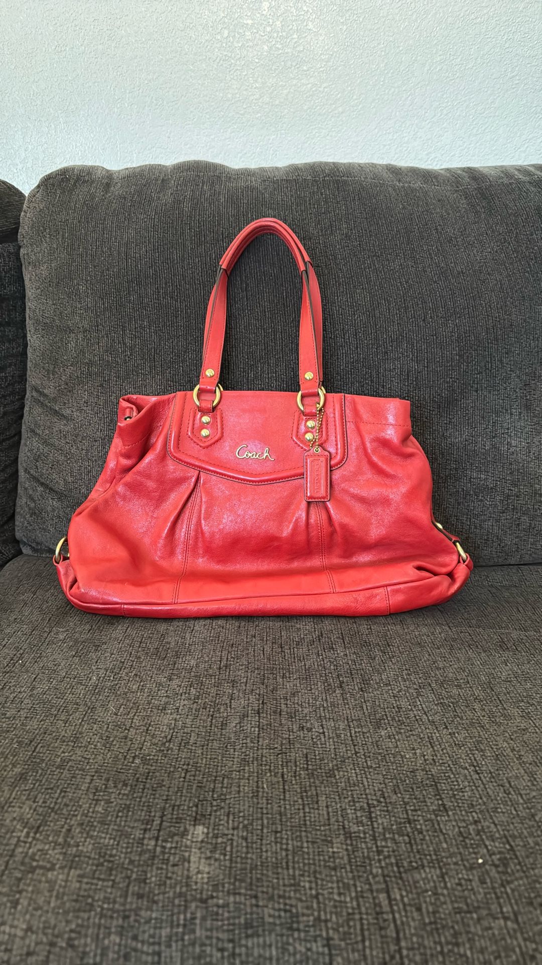 Authentic Red Coach Purse