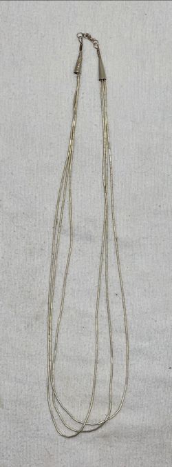 Silver tube 3 strand necklace 24"