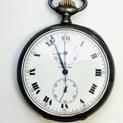 Antique Longines Pocket Watch .900 Silver “7 Grands Prix Chronographe” WORKING Swiss c.1900