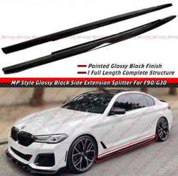 17-23 BMW F90 / G30 Gloss Black Side Skirt Extension