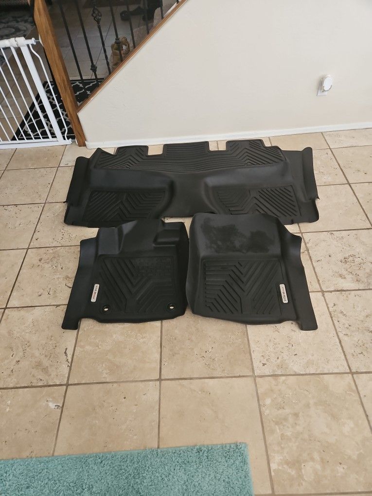 Rubber Floor Mats For 2014-2021 Toyota Tundra CrewMax