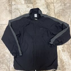 Y2K Nike Windbreaker Zip Up Breathable Black Jacket Men’s Size Medium