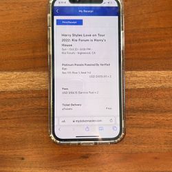 Front Row Harry Styles Row 1 Sec 131 