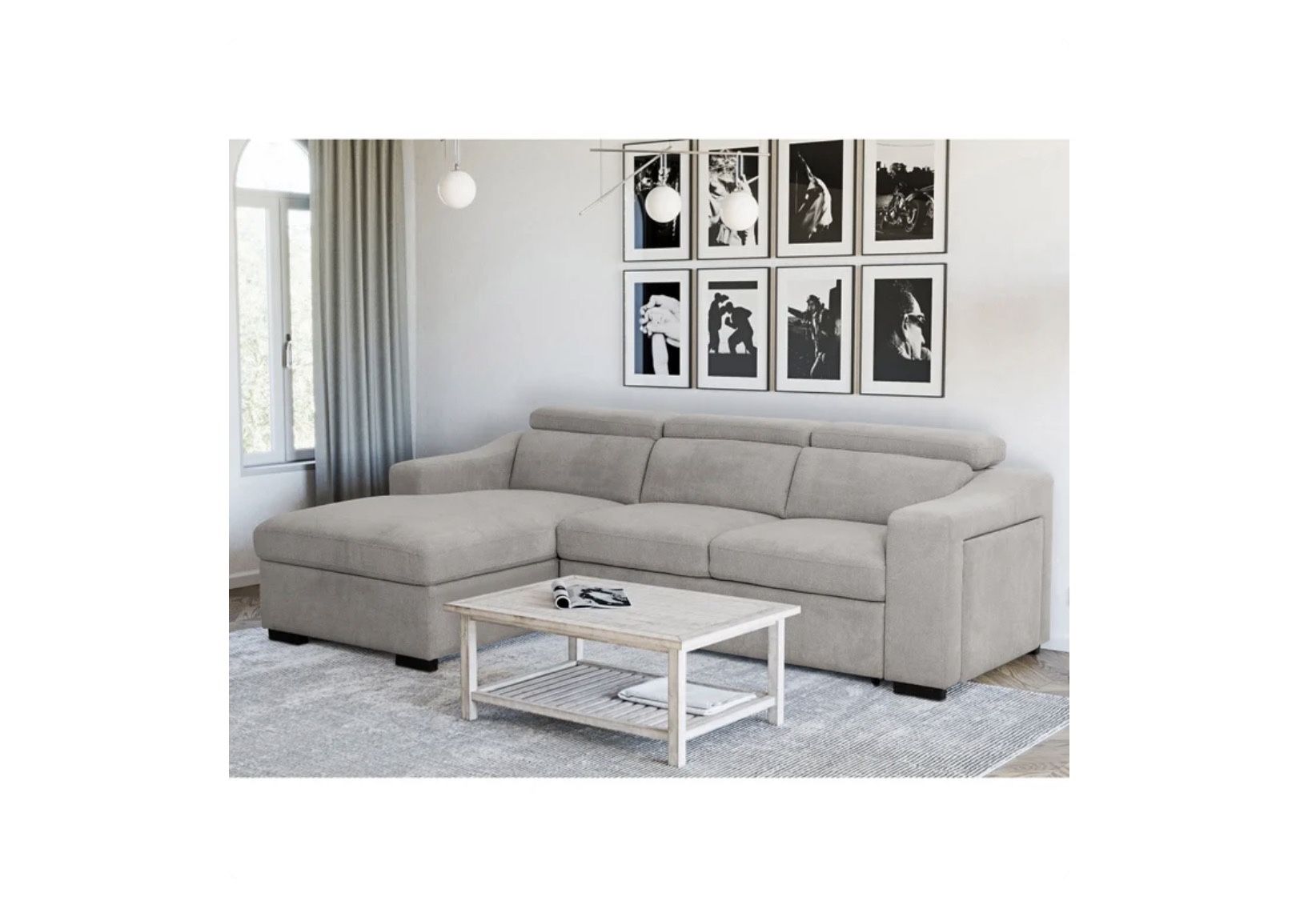 💥Great Deal💥Roxana Fabric Sleeper Sofa with Storage Chaise