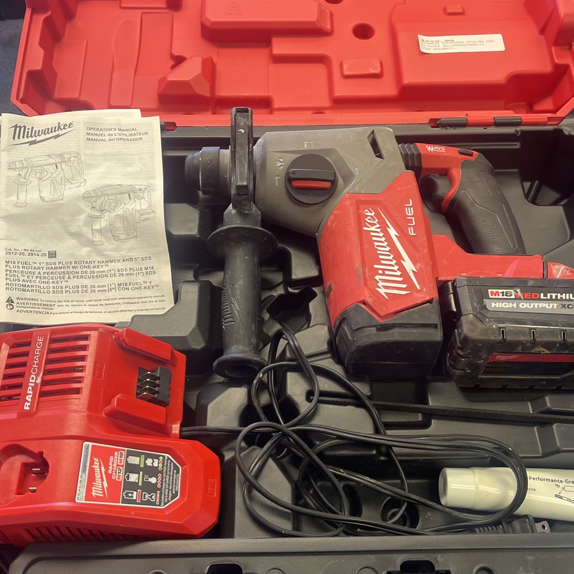 Milwaukee Sds Rotary Hammer Drill Cordless 2912 M18
