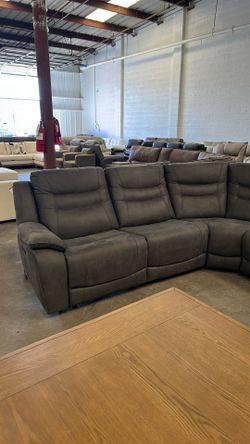 Grey Reclining Sectional  special deal 