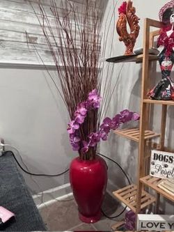 Bamboo Decor w/ Purple Orchids Accents