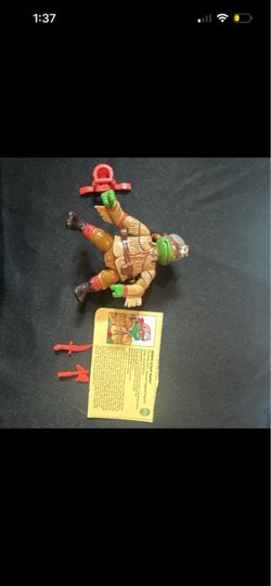 1992 TMNT Sewer Scout Raph + Accessories & Card