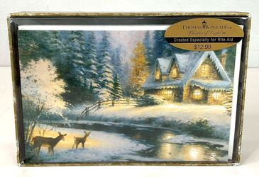 Thomas Kinkade Painter Of Light Deer Creek Cottage - 16 Cards & Envelopes