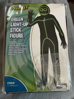 Green Ligh Up Stick Figure (child) Costume 