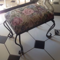 Small stool with metal frame