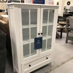 Miranda Accent Cabinet - Super Price 🤩 2 Doors With Glass Panels; 2 Adjustable Shelves 