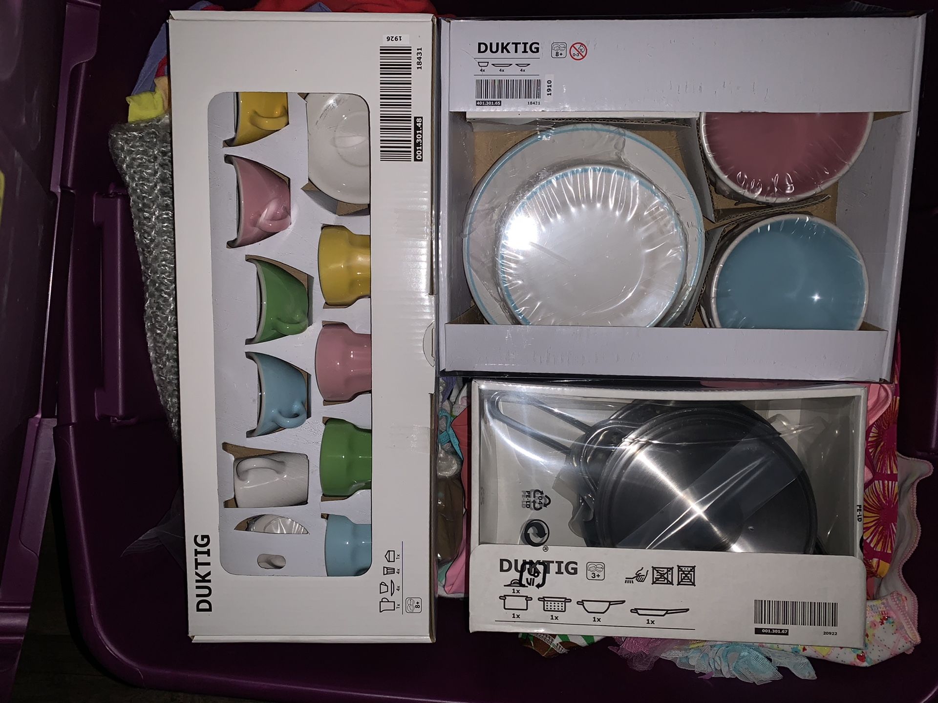 IKEA kids kitchen toys - pots, create set, and plates