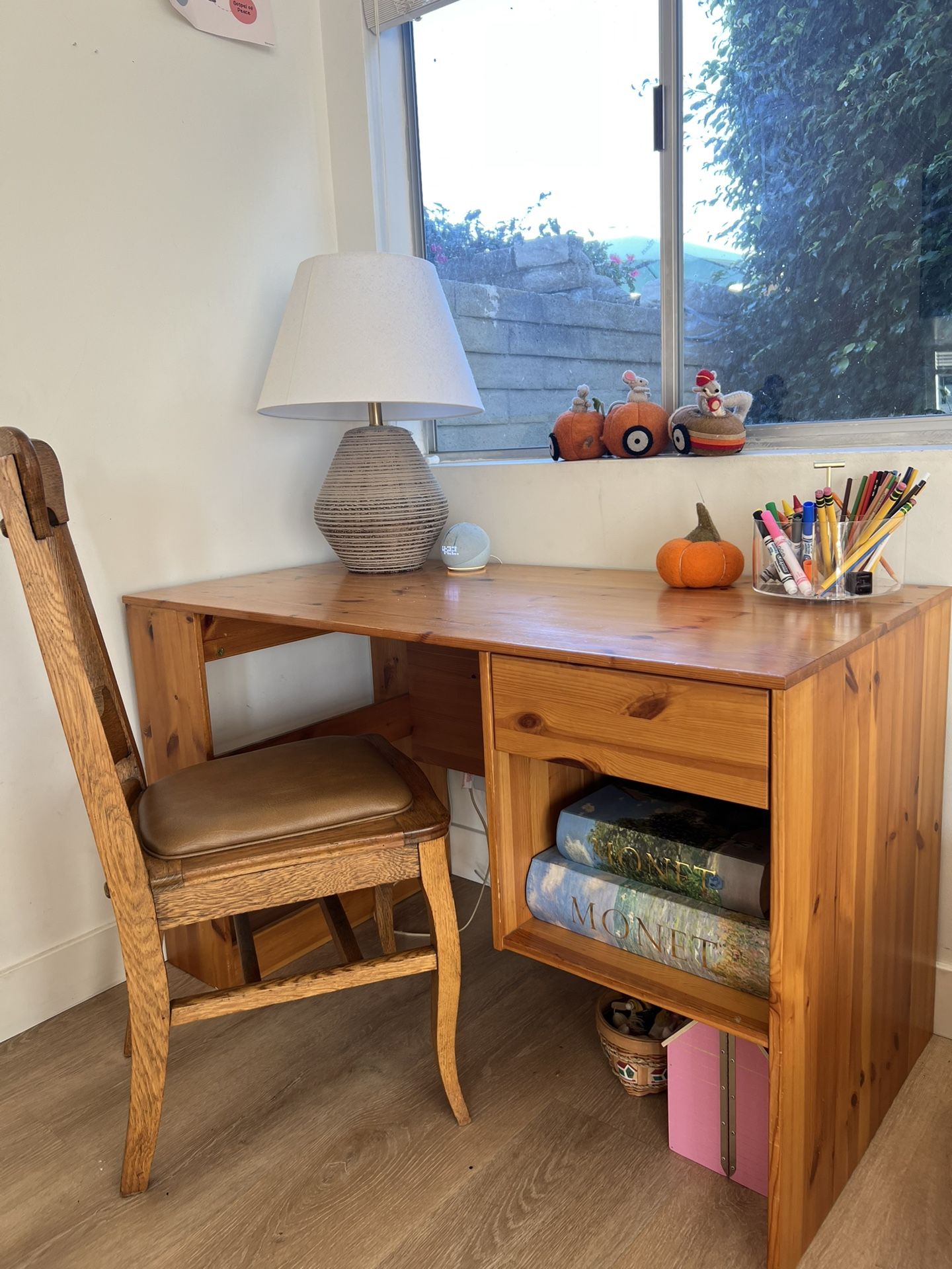 Adorable Vintage Desk & Chair Set – Cherry Wood