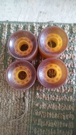 Orange skateboard wheels