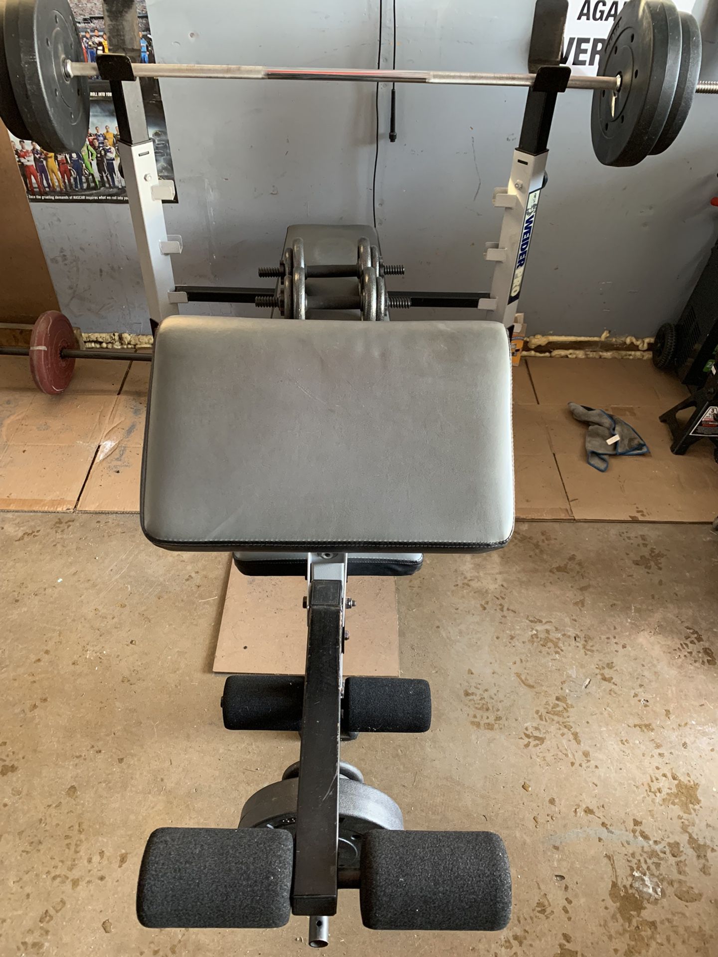 Weight Bench With Weights Gym Equipment 