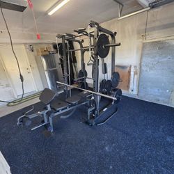 Vesta Smith Machine 1001 | Adj Bench W/ Leg Developer And Preacher Station |Gym Equipment | Fitness | Pulleys|🔴WEIGHTS AND BARBELL SOLD SEPARATELY 🔴