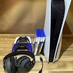 PlayStation 5 with 2 Controllers, RIG Wireless Headset & 4 Games (MW2, Helldivers 2, The Callisto Protocol, Dying Light 2)