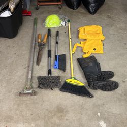 GARAGE  & GARDEN tools +Rain Gear