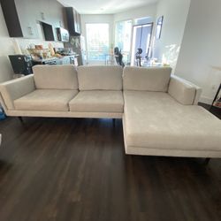 Aries Seal 117" 2 Piece Sectional with Right Arm Facing Chaise