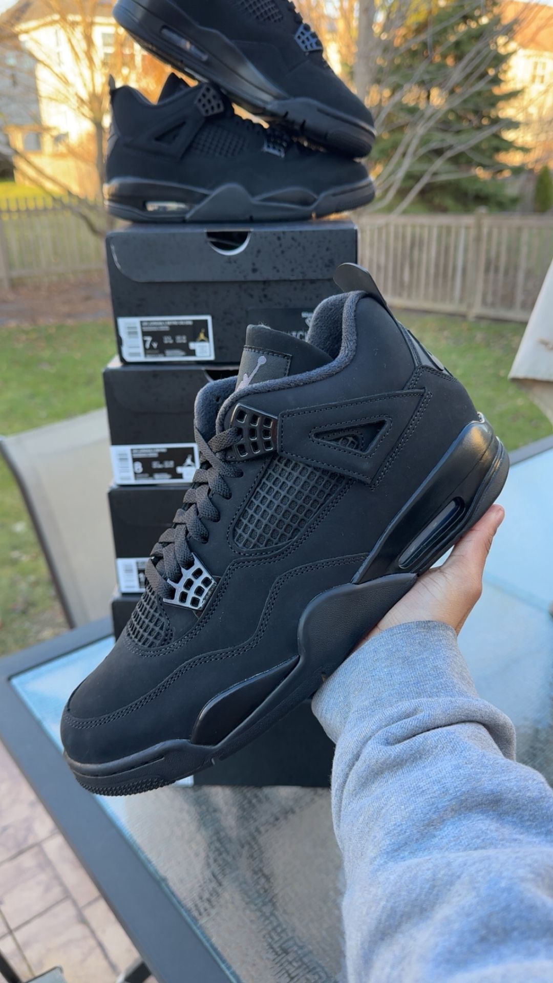 Nike Air Jordan 4 Black Cat Size 7y 8 10 11 12 Brand New