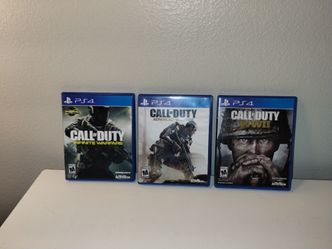 PS4 Call of Duty World War II, Infinite Warfare and Advanced Warfare Game Lot
