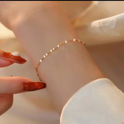 Luxury Simple Style Thin Chain Bracelet 18K Plated 