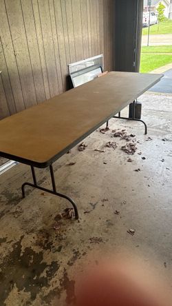 TWO - 8 feet long by 30 inches wide Heavy Duty Steel Tables
