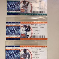 2002 Dodger Game Tickets 40th Anniversary Edition