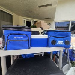 3 SMALL COOLERS. ,$5 EACH. 