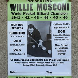 “RARE!” 13 Billiard/Pool Posters, large posters measuring approx. 18 inches by 23 inches.  Some of these appear to be original and some might be repro