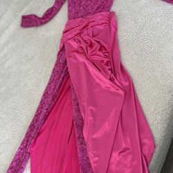 Pink Lace Pantsuit Catsuit Dress With Skirt