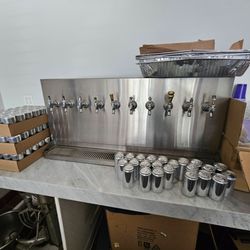 Cooler, freezer, beer taps