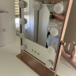 Vanity Makeup Mirror with Lights, Hollywood Large Mirror with Lights, Lighted Vanity Mirror with 9 Dimmable Bulbs & 3 Color Modes,Touch Control Tablet